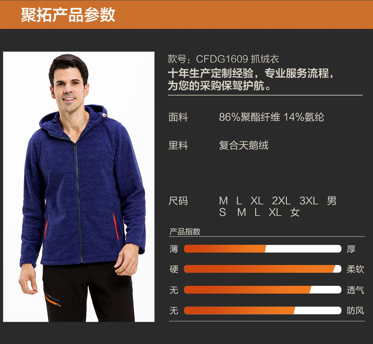 男女款抓绒衣详细参数 男女款抓绒衣详细参数