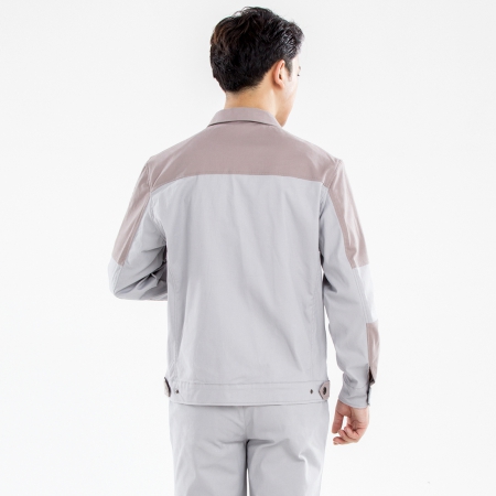  米灰拼驼色新款工作服AC14-1