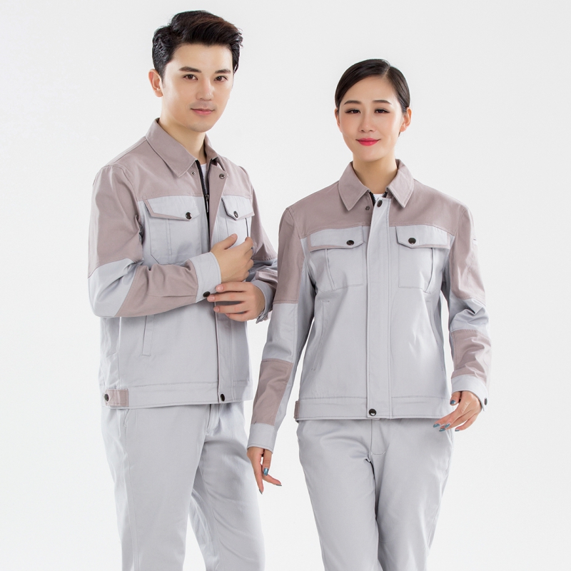 米灰拼驼色工作服AC14-1