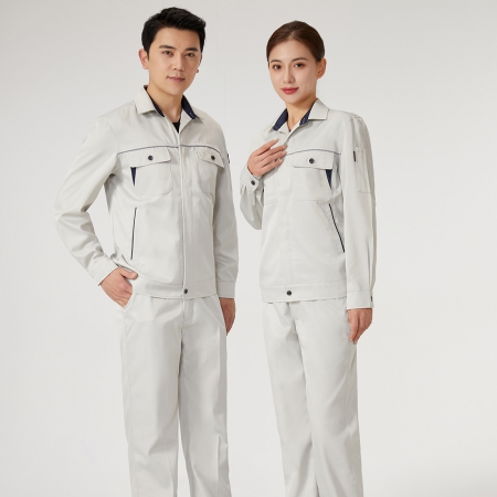 浅蓝拼浅灰色工作服AC2201-4